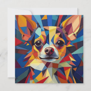 Cartão De Festividades Cão de Cubismo AI