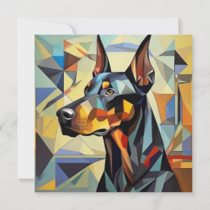 Cartão De Festividades Cão de Cubismo AI