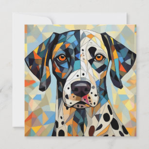 Cartão De Festividades Cão de Cubismo AI