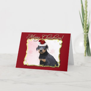 Cartão De Festividades Cão do Doberman Pinscher Natal