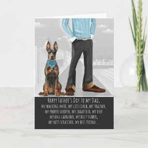 Cartão De Festividades Cão Doberman Pinscher Dia dos Pais Divertido
