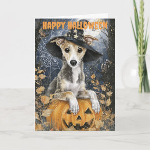 Cartão De Festividades Cão Galgo no Halloween