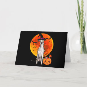 Cartão De Festividades Cão Halloween Whippet Jack O Lantern Pumpkin T-Sh