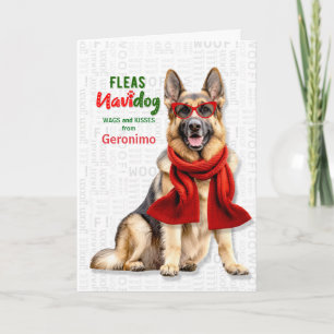 Cartão De Festividades Cão Pastor Alemão Piolhos Divertidos NaviDOG