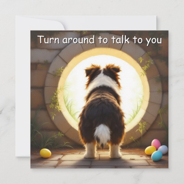 Cartão De Festividades Cão pastor australiano - com nome familiar (Frente)