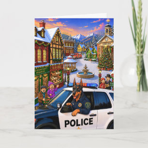 Cartão De Festividades Cão policial Doberman Feriado