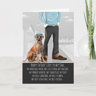 Cartão De Festividades Cão Ridgeback Rodesiano e Papai para o Dia dos Pai