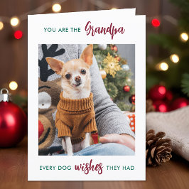 Cartão De Festividades Cão Vovô Personalizado Avô Vovô Foto de Natal