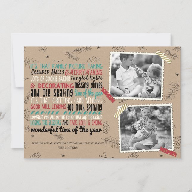 Cartão De Festividades Caos de Férias Maravilhoso (Frente)