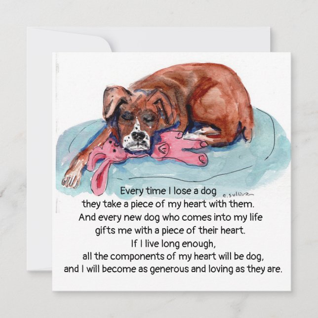 Cartão De Festividades Cãozinho de pintura aquosa e "Toda vez que perder  (Frente)