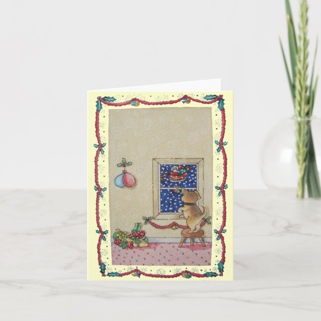 Cartão De Festividades Cãozinho giro e doce de pai (Frente)