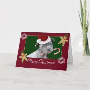 Cartão De Festividades Cãozinho Pitbull Natal