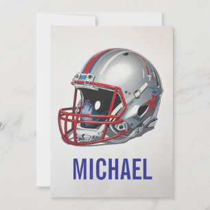 Cartão De Festividades Capacete de Futebol Motivacional Inspirador Nome