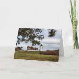Cartão De Festividades Cape Cod Lighthouse Christmas Greeting Card
