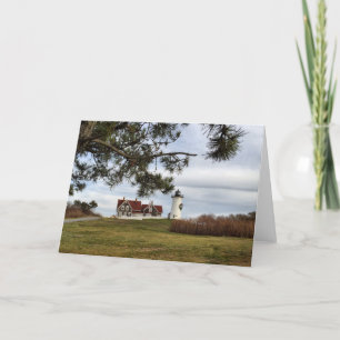 Cartão De Festividades Cape Cod Lighthouse Christmas Greeting Card