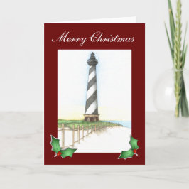Cartão De Festividades Cape Hatteras Lighthouse Christmas Card