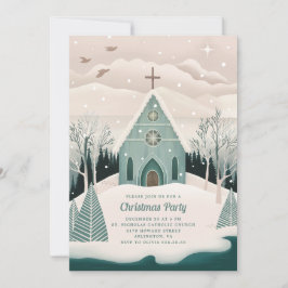 Cartão De Festividades Capela de Inverno | Festa de Natal Religiosa da Ig