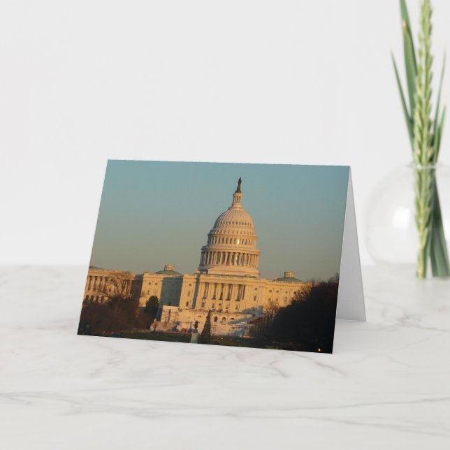 Cartão De Festividades Capitólio no Natal Washington DC Holiday (Frente)