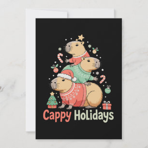 Cartão De Festividades Capivara Cappy de Natal Árvore de Natal Temporada