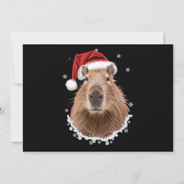 Cartão De Festividades Capivara Natal Engraçado  (Frente)