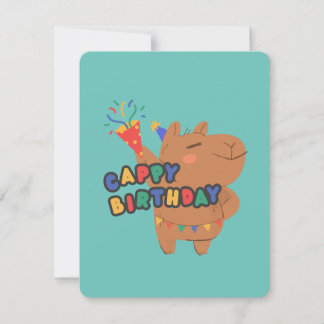 Cartão De Festividades Cappy Birthday | Feliz Aniversário de Capybara