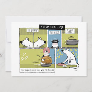 Cartão De Festividades Capre de Ação de Graças de Gato de Cão