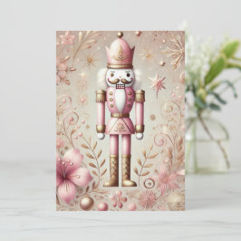 Cartão De Festividades Caprichoso Elegante Noivo de Porcelana Rosa e Dour