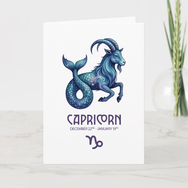 Cartão De Festividades Capricorn Birthday Card (Frente)