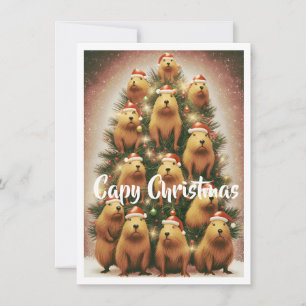 Cartão De Festividades Capybara Christmas
