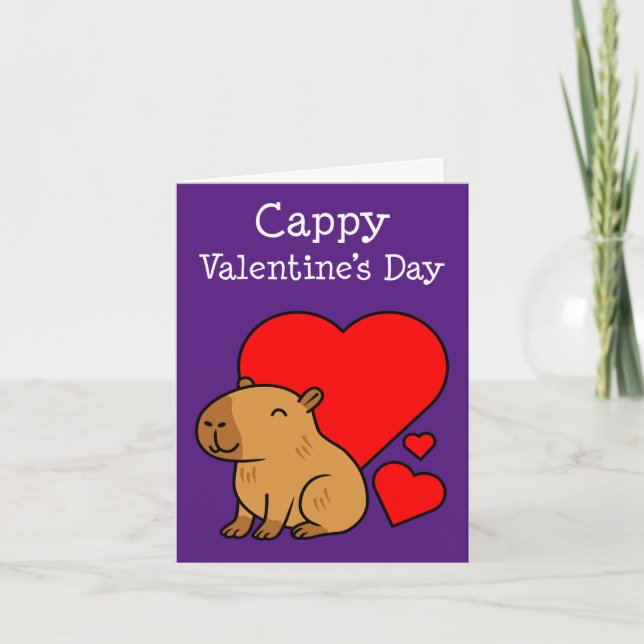 Cartão De Festividades Capybara Valentine Animal Pun Cute (Frente)