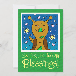 Cartão De Festividades Caracol Bonito Com Biscoito De Natal