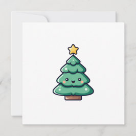 Cartão De Festividades Caractere de Árvore de Natal Bonita Adorável