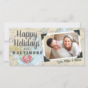 Cartão De Festividades Caranguejo Náutico + Chesapeake Maryland - Foto da