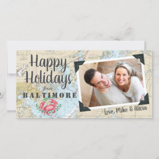 Cartão De Festividades Caranguejo Náutico + Chesapeake Maryland - Foto da