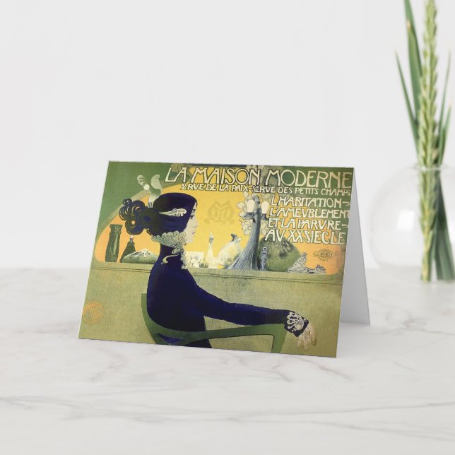 Cartão De Festividades Card:  Art Nouveau - Henri Privat-Livemont (Frente)