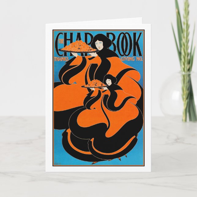 Cartão De Festividades Card:  Art Nouveau - Will Bradley - Thanksgiving (Frente)