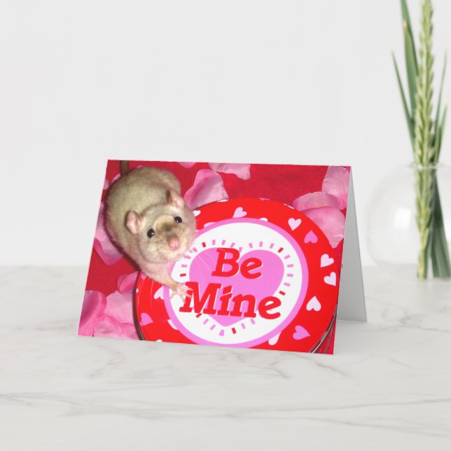 Cartão De Festividades Card: "Be Mine" for rat lovers! (Frente)