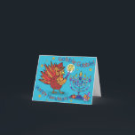 Cartão De Festividades Card for Thanksgiving and Hanukkah-Thankgivukkah!<br><div class="desc">When Chanukah and Thanksgiving fall on the same day,  it's "Thanksgivukkah" This year,  there is a once in a lifetime overlap! Celebrate with fun mashups like this fun Turkey. Gobble,  gobble!</div>