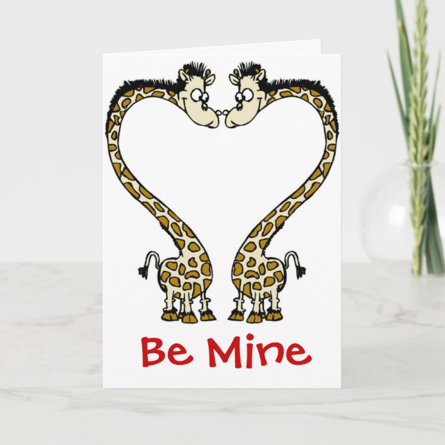 Cartão De Festividades Card-Giraffe Love Couple Valentine (Frente)