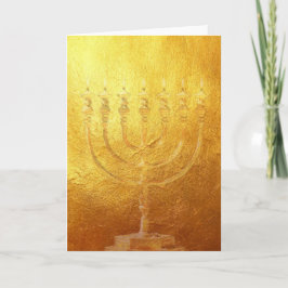Cartão De Festividades Card Golden Menorah | Gold | Israel | Karte