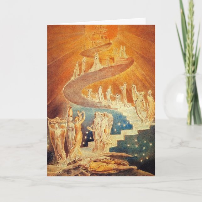 Cartão De Festividades Card:  Jacob's Ladder - William Blake (Frente)
