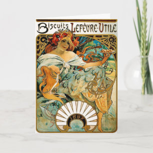 Cartão De Festividades Card: Mucha - Biscuits Lefevre Utile