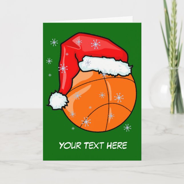 Cartão De Festividades Card - Santa Basketball (Frente)