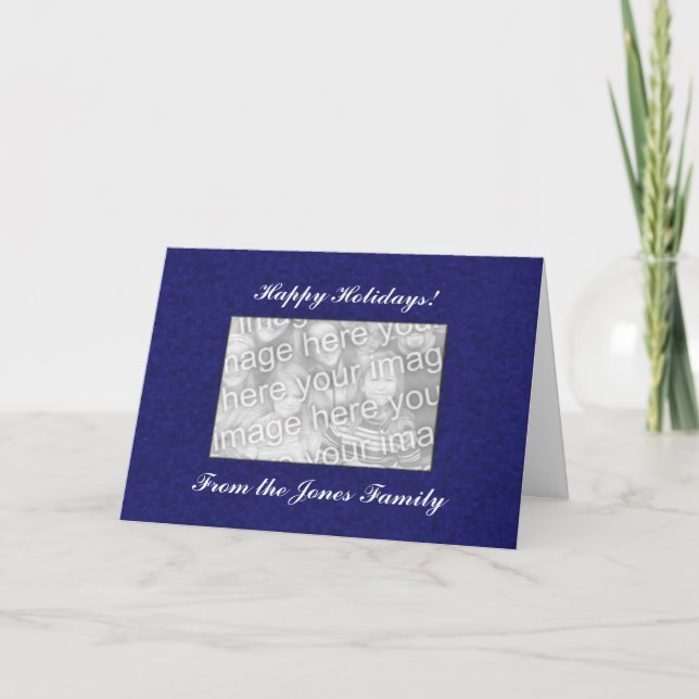 Cartão De Festividades Card Template - Blue Mosaic (Frente)