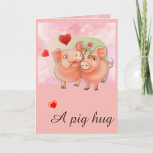 Cartão De Festividades Card with love pigs