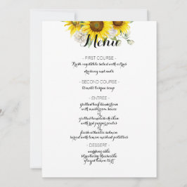 Cartão De Festividades Cardápio de casamento rústico com rosa branca gira