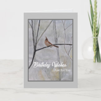 Cartão De Festividades Cardeal Country Winter Birthday