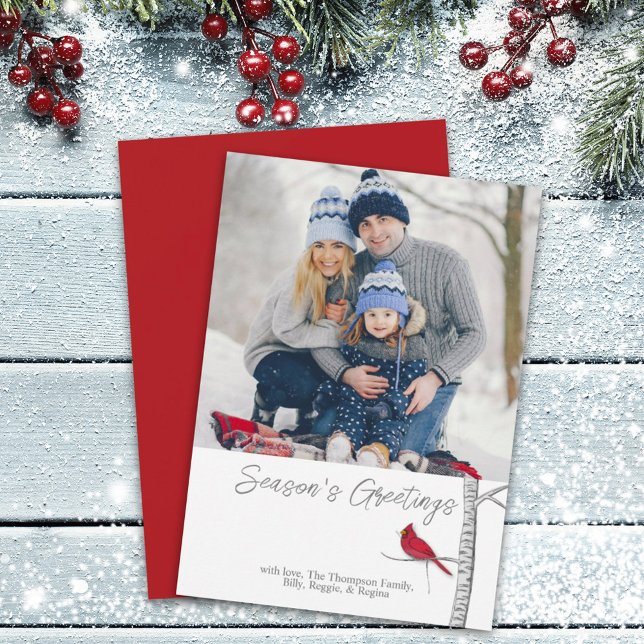 Cartão De Festividades Cardeal de Saudação do Elegante Tradicional (Criador carregado)