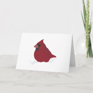 Cartão De Festividades Cardeal Vermelho no Natal da Neve