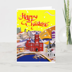 Cartão De Festividades Cardiff Landmarks Christmas Card